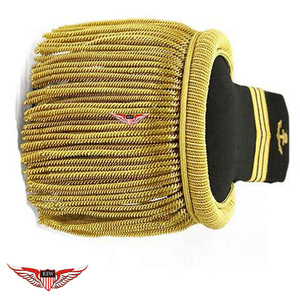 Epaulettes Bordadas KEW Estilo Vintage Azul Marino con Flecos de Ancla Negra y Dorada, Diseño de Lujo Ecológico, Tela Resistente - Product Image 4