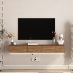Mobile TV Moderno da Parete da 67 Pollici con LED a 16 Colori, Mobile Intrattenimento da 55, 60, 65 Pollici - Product Image 1