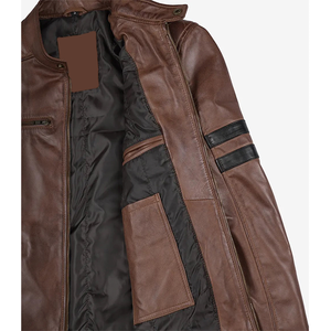 2026 OEM Tendances actuelles Vestes chauffantes en cuir de vachette marron Cogan pour hommes, haute qualité, faible MOQ, grandes tailles, mode hiver - Product Image 5