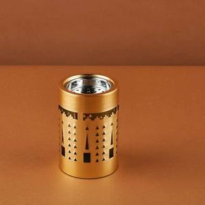Brûleur d'encens Bakhoor moderne en métal doré - Product Image 1