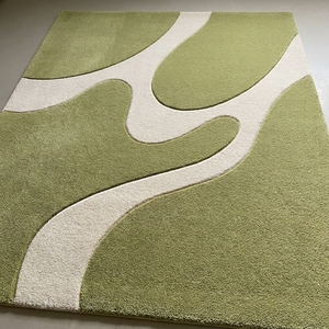 Alfombra de Lana Geométrica Hecha a Mano de Lujo con Pelo Corto y Largo, Alfombra Moderna para Área, Diseño Personalizado, Precio de Fábrica al Por Mayor - Product Image 5