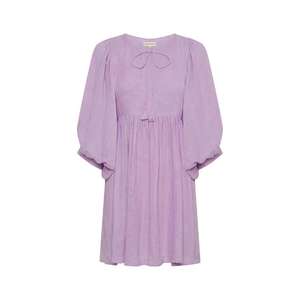 Vestido Mini Kyra de Alta Calidad, Color Lila, Gasa, Cintura Natural, Ecológico, 100% Algodón, Diseño Amigable para Maternidad y Lactancia - Product Image 3