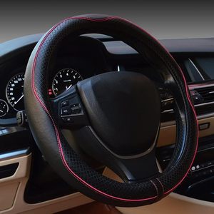 Housse de <span class=keywords><strong>volant</strong></span> de voiture MELCO, toutes saisons, universelle, cuir véritable, absorbant la transpiration, antidérapante, OLIVER, ajustement parfait, retour - Product Image 4