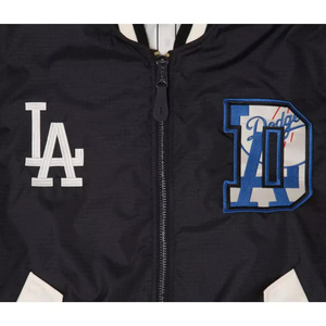 Custom Navy Varsity <b>Jacket</b> <b>Men</b> <b>White</b> Sleeve Zipper Bomber <b>Jacket</b> Wholesale Letterman Baseball Uniform Sportswear Coat - Product Image 4
