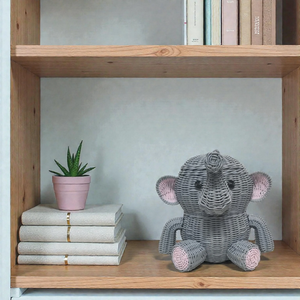 Wholesale Kids Room Rattan Elephant Shape Toy <b>Storage</b> <b>Basket</b> Nursery BedRoom Furniture Kids Room <b>Storage</b> Solution - Product Image 1