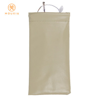 Étui à lunettes en cuir PU souple, tube droit, ultra-plat, ouverture supérieure, sac à lunettes personnalisé avec logo, emballage portable pour le rangement des lunettes