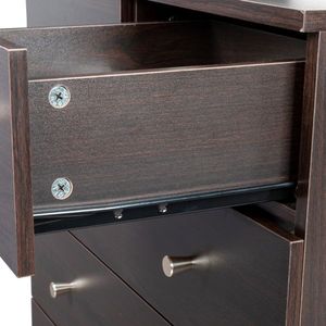Comodino Minimalista in Metallo e MDF con 4 Cassetti per Soggiorno - Product Image 6