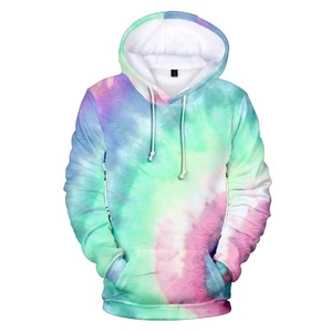 Sudadera con Capucha Tie Dye Pastel para Mujer, Sudadera con Capucha Multicolor con Estampado de Acuarela, Sudadera Extra Grande para Mujer en Rosa, Verde y Azul, Personalizada OEM - Product Image 5