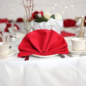 Serviette en tissu 100 % coton rouge classique pour la restauration, les restaurants et la décoration de la table à la maison - Product Image 3