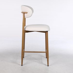Juego de 2 Taburetes de Bar Modernos con Altura de Mostrador, Tapizados y con Patas de Metal para Isla de Cocina y Comedor - Product Image 3