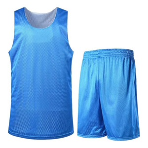 OEM Factory Wholesale Custom Logo Printed Blank Blue Mesh Basketball Jersey Quick Dry Basketball Uniform Sets for Men - Product Image 4