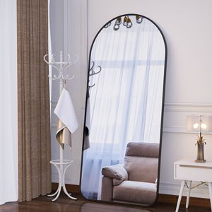 71 \ "32 \" oversize Full Body struttura in metallo nero specchio camera da letto soggiorno spogliatoio parete ad arco Full Length specchio da pavimento - Product Image 2