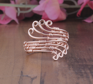 Bague tendance en or rose classique, bande enveloppante, argent sterling 925, réglable, spirale torsadée, bijoux de mariage pour femmes, vente en gros, cadeau - Product Image 1