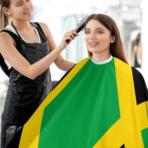 Capa de Peluquería con Diseño de la Bandera de Jamaica, Antiestática, Profesional, para Salón de Belleza, Corte de Cabello, Coloración y Peinado - Product Image 6