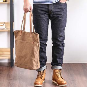 Sac fourre-tout en cuir et toile vintage, imperméable, grande capacité, sac à bandoulière, sac à main, pour voyage, travail, shopping, durable, broderie ouverte - Product Image 5