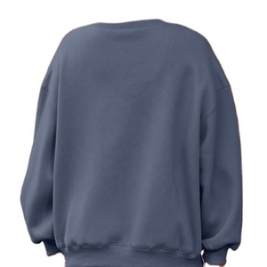 Plain Blank Solid Dear Custom Logo OEM ODM Drop Shoulder High Quality O Neck High Low Pullover <b>Vintage</b> <b>Sweatshirt</b> - Product Image 4