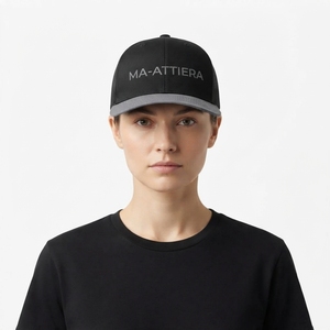 Casquette de baseball pour homme, noire et grise, style trucker, dos en mesh, fermeture snapback, logo brodé personnalisé, réglable - Product Image 1