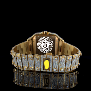 Montre de luxe en acier inoxydable de qualité export, mouvement mécanique ETA, cadran serti de diamants Moissanite, chiffres arabes, style tendance - Product Image 4