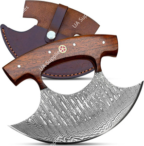 Couteau Ulu Inuit Traditionnel en Acier Damas avec Manche en Bois de Palissandre – Écologique, Personnalisable, OEM/OBM, Vente en Gros, Haute Qualité - Product Image 6