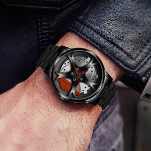 Reloj de Lujo para Hombre, Diseño de Rueda de Coche, Caja de Acero Inoxidable, Esfera de Cristal, Modelo ODM 7069 - Product Image 6