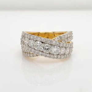 Moissanite Criss Cross Hiphop Wedding Band Rhodium 925 Sterling <b>Silver</b> <b>Eternity</b> <b>Ring</b> Iced Out Cut Proposal Anniversary Jewelry - Product Image 3