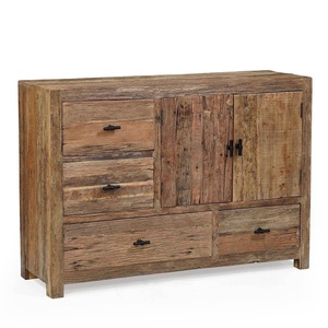 Modern Eco-friendly Solid Wood Living Room Cabinet with 2 Drawers 2 Flat Panel Doors 3 Shelves <b>Storage</b> <b>Sideboard</b> Furniture - Product Image 1
