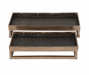 Plateau de service décoratif vintage en métal aluminium pour taille personnalisée et en forme de prix bon marché avec produit Offre Spéciale fait main - Product Image 2