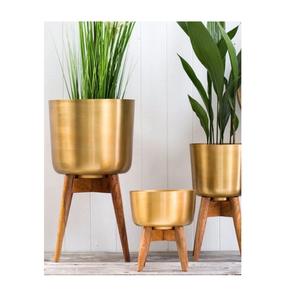 Macetero Urbano Dorado de Metal para Apartamentos, con Estilo que Ahorra Espacio, Macetero Ecológico para Jardín - Product Image 1