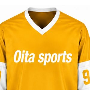 Maillot de hockey sur glace jaune pour hommes, chemise de sport athlétique en Polyester à manches longues, vêtements d'entraînement et de match pour équipe - Product Image 3