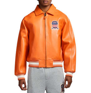 Vintage Inspired Letterman <b>Jacket</b> for <b>Men</b> PU <b>Leather</b> Varsity Bomber Embroidered Waterproof Reversible Winter <b>Jacket</b> Polyester - Product Image 5