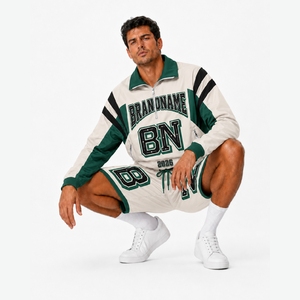Conjunto Cortavientos de Satén de Poliéster con Logotipo Personalizado 2026 para Hombre - Chaqueta y Pantalones Cortos Deportivos Ligeros y Transpirables Estilo Urbano - Product Image 6