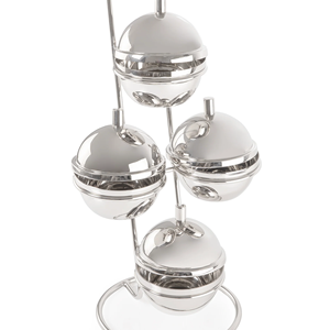 ชุดจานวางเค้กทรงกลมสแตนเลส 4 ชิ้น ใช้ซ้ำได้ - Product Image 3