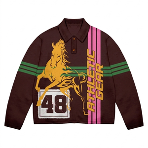Heavyweight Cotton Polyester Rugby <b>Shirt</b> Dark Brown Pink Stripe Green Arm Panel Custom for Men Rugby Polo <b>Shirts</b> - Product Image 1