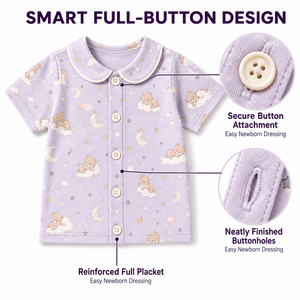 Kids Printed T-Shirt & Shorts Set 100% Cotton Cartoon <b>Animal</b> <b>Pattern</b> Summer Casual Wear Light Blue Full-Body Print - Product Image 4