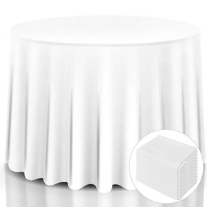 10-Piece Set 90-Inch Home Restaurant <b>Round</b> Tablecloth Durable Polyester <b>Cover</b> for Dining <b>Tables</b> - Product Image 4