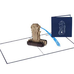 Carte de vœux 3D pop-up en gros, thème Merlion de Singapour emblématique, avec enveloppe, artisanat en papier architectural pour cadeaux - Product Image 2