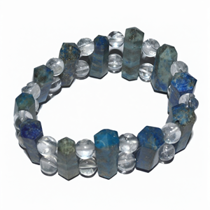 Pulsera de Cuarzo Cristalino Lapislázuli - Joyería de Piedra Tallada Pulida, Regalo DIY para Navidad, Halloween, Año Nuevo - Product Image 2