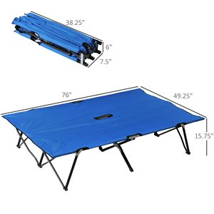 Lettino da campeggio pieghevole per 2 persone, extra largo 50 pollici, portatile con borsa per il trasporto, letto rialzato per spiaggia, escursioni, arredo da esterno - Product Image 2