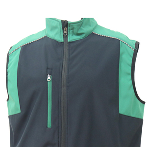 Blouson bomber pour homme en toile polyester/nylon avec empiècements en polaire, noir et vert, col zippé, coupe-vent, décontracté, hiver - Product Image 5