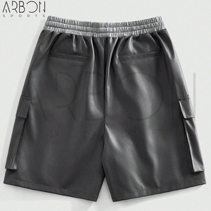 Shorts en cuir streetwear urbains, confortables, avec poche latérale, nouvelle collection, service OEM ODM, design personnalisé, fabrication sur mesure, meilleur design. - Product Image 2