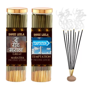Shree Leela Agarbatti para Pooja great Maratha & Temptation Paquete de 2 varitas de incienso natural con aceites esenciales y sin carbón - Product Image 6