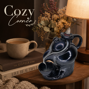 Ceramic Teapot Backflow <b>Incense</b> Burner Waterfall Smoke <b>Cone</b> Holder | Aromatherapy Zen Home Decor Wholesale Export Supplier India - Product Image 2