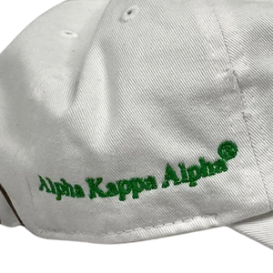 AKA 1908 White Hat Green Embroidered Letter Baseball <b>Cap</b> Adjustable Cotton Headwear Casual Fashion <b>Vintage</b> Style <b>Cap</b> for Men - Product Image 4