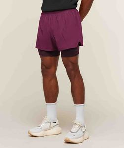 2 in 1 Men's Custom Athletic Double Layer <b>Running</b> Sports <b>Shorts</b> <b>With</b> Compression Inner <b>Liner</b> Elastic Drawstring Waist And Pocket - Product Image 1