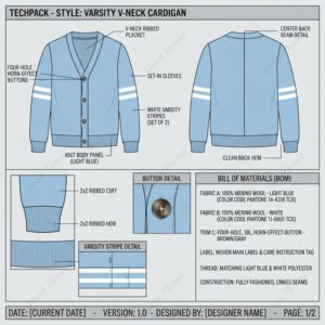 Columbia University - Cárdigan VARSITY STRIPED ARM con cuello en V, bordado de chenilla, manga larga, corte regular, invierno, HBCU - Product Image 3