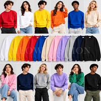 Sweat-shirt en coton de marque mondiale, couleur unie, col rond, manches longues, décontracté, plusieurs couleurs disponibles, surplus en gros