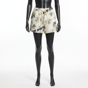 กางเกงขาสั้นผ้าฝ้ายฟลีซเนื้อหนัก 320 GSM สีเทาฟอกกรด พร้อมโลโก้สกรีนแบบกำหนดเอง - Product Image 6