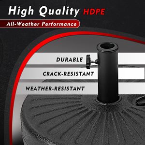 Base per Ombrellone da Patio Rotonda da 20 Pollici, Riempibile con Acqua fino a 46 LBS, Resistente e Robusta per Uso Esterno - Product Image 3
