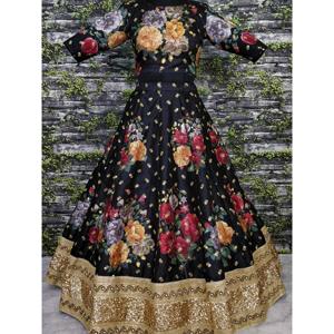 Magnifique designer de vêtements de fête de couleur noire brodé Lehenga Choli - Product Image 5