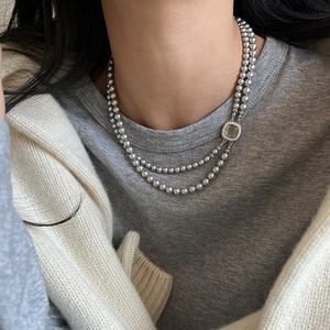 Collier double rang de perles Beimu pour femme, élégance rétro, sensation de luxe haut de gamme, style rétro tendance - Product Image 4